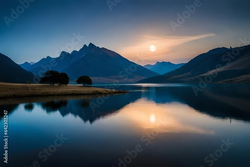 sunrise over the lake © faxi art