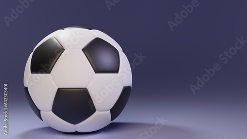 Cute 3d illustration of soccer ball against gradient blue background. Minimal concept. 3d illustration highly usable. Football  Champions league  sport.