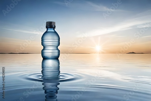 bottle of water on the beach