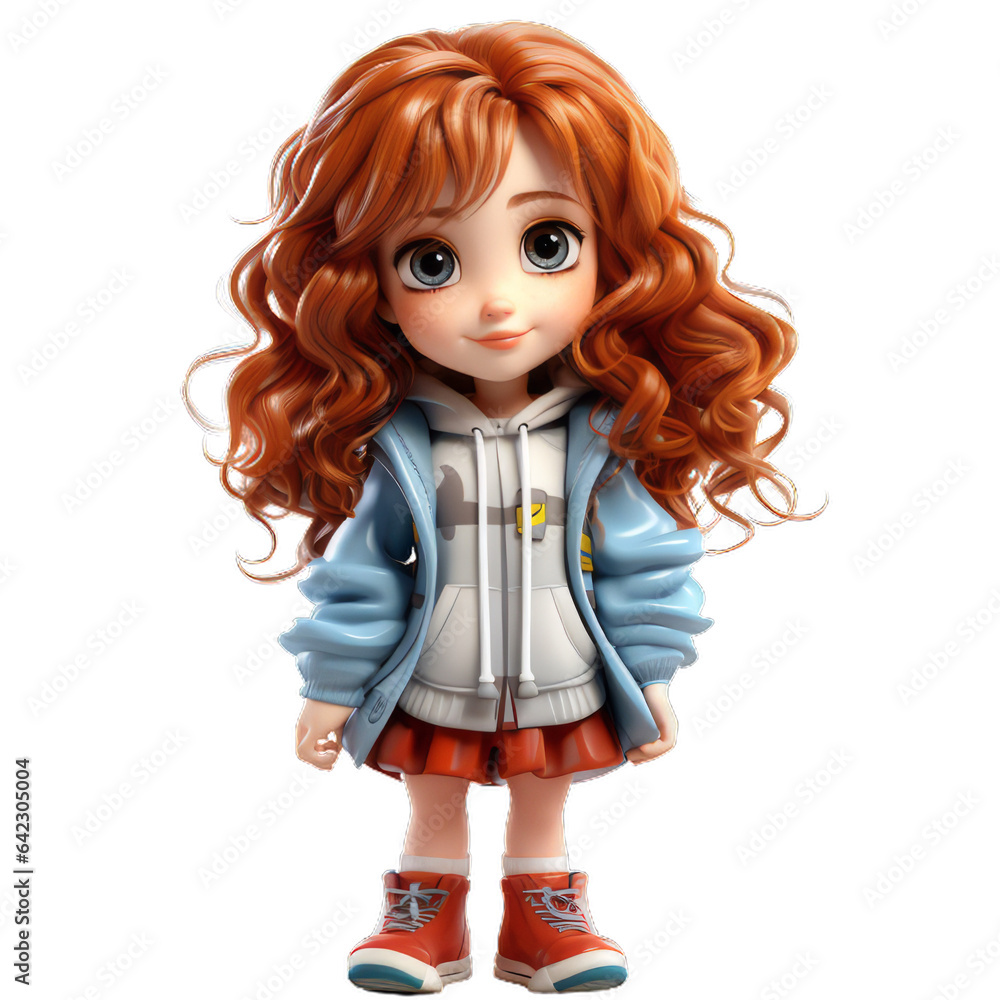 Cartoon character redhead girl. Cartoon character redhead girl.