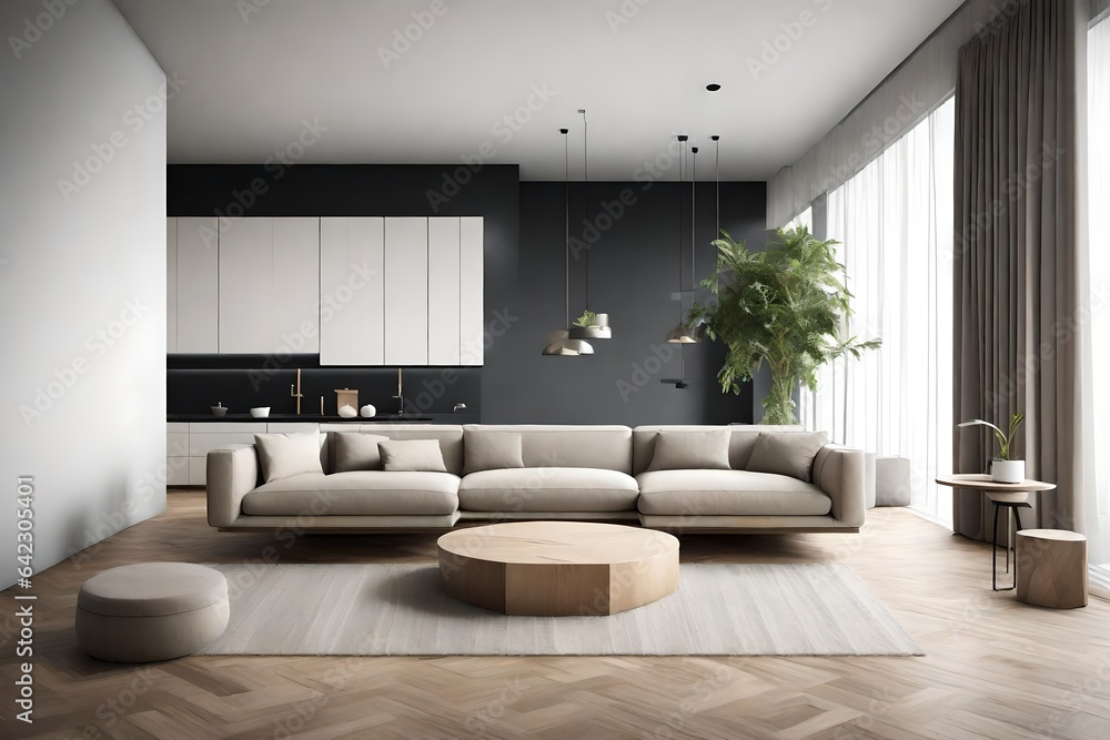 Fototapeta premium Capture the essence of minimalist design with a focus on furniture that exudes elegance and functionality hd