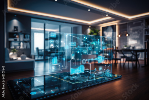 The smart home is isolated background , Modern smart home systems of smart building , Created with Generative Ai Technology