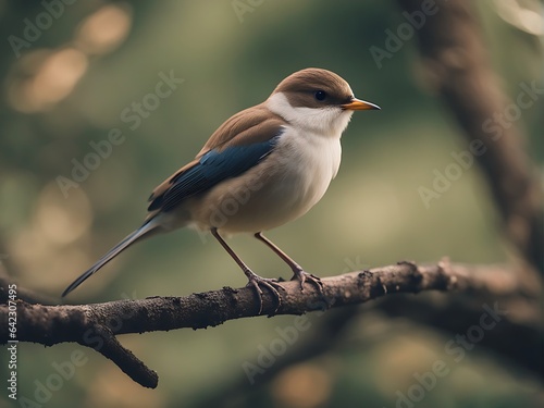 Beautiful wild bird perched on a branch ai generated