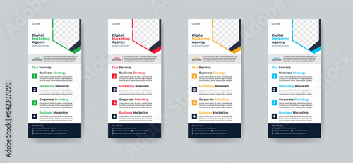 Modern creative corporate business dl flyer, Rollup or rack card layout concept background flyer brochure cover template for grow up your business to the next level