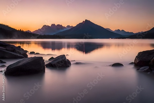 The Tranquil Beauty of Sunset on the Lake