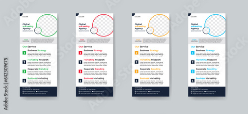 Modern creative corporate business dl flyer, Rollup or rack card layout concept background flyer brochure cover template for grow up your business to the next level