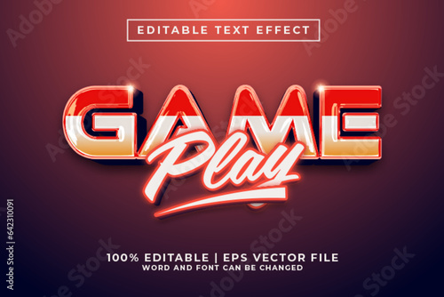 Game Play 3d Editable Text Effect Retro 80s Style Premium Vector