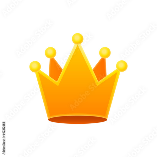 Vector elegant and beautiful golden crown on white background