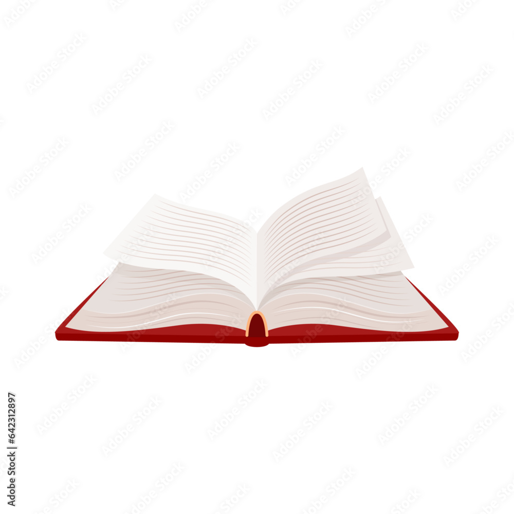 Vector open book in doodle style isolated vector