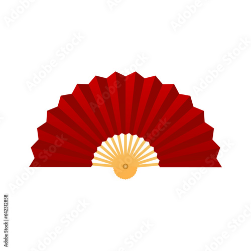 Vector japanese folding fan or hand fan isolated