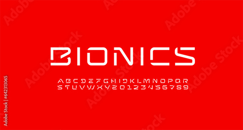 Tech font, digital alphabet, letters A, B, C, D, E, F, G, H, I, J, K, L, M, N, O, P, Q, R, S, T, U, V, W, X, Y, Z and numerals 0, 1, 2, 3, 4, 5, 6, 7, 8, 9 made in design cyber future
