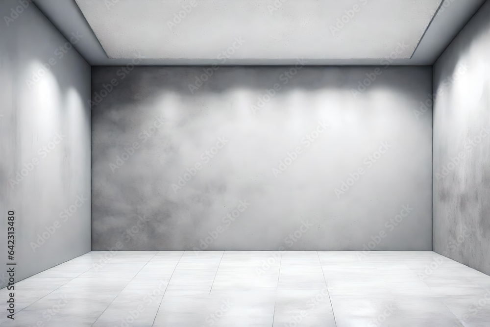 empty white room with wall