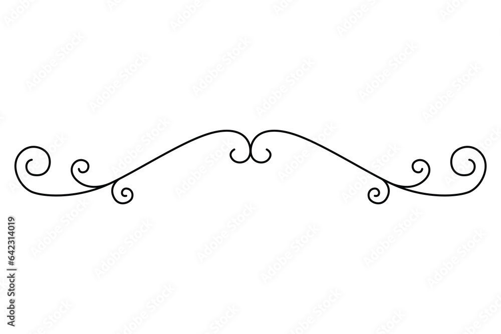 Flourish calligraphic design element. Page decoration symbol to embellish your layout. Linear of vintage swirl Flourish calligraphic design element. Page decoration symbol to embellish your layout. Linear of vintage swirl