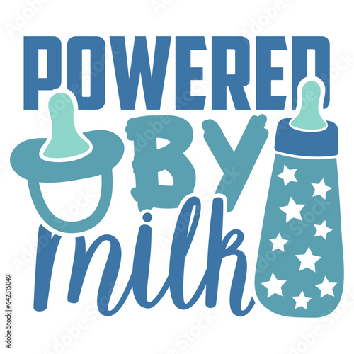 Powered By Milk - Baby Boy Illustration