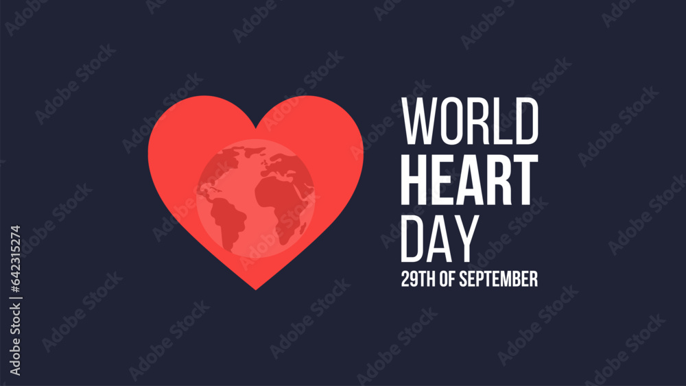 World Heart Day.september 29. Template for banner, greeting card, poster background. Vector illustration