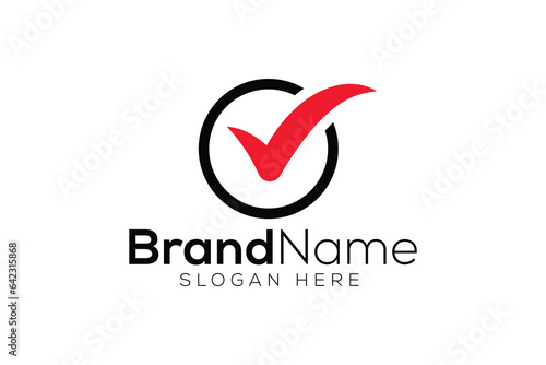 Trendy and Professional check mark done logo design vector template