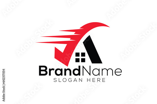 Trendy and Professional letter A check mark done logo design vector template