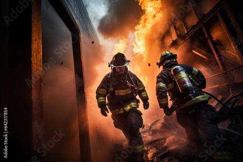 Photo of firefighters battling a large blaze