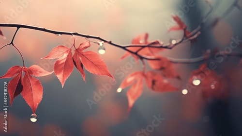 The unique beauty of autumn foliage and color shades of rustic wine red  burnt orange and faded pastel pink tones to fall in love with every season - generative AI