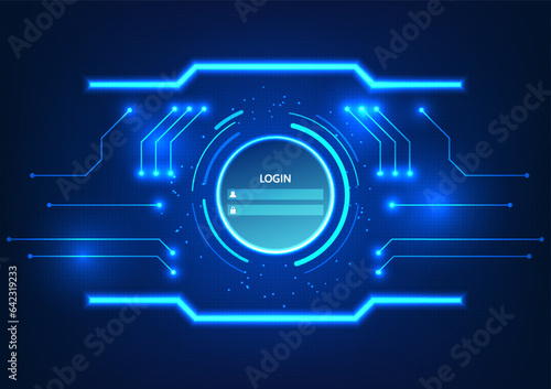 Screen technology background Use the login to access the system. It is a vector illustration designed to look modern and hi-tech. suitable for work related to technology