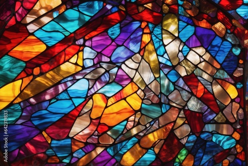 Stained Glass Background, Colorful Stained Glass Background, Stained Glass Texture, AI Generative