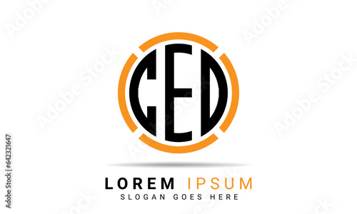 CED creative letter logo design. CED letter business logo template