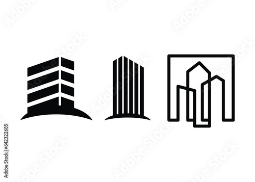 Building icon design template vector isolated illustration