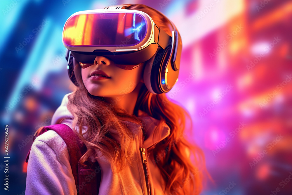 Young man with virtual reality headset. Future technology concept. 3D Rendering Young man with virtual reality headset. Future technology concept. 3D Rendering