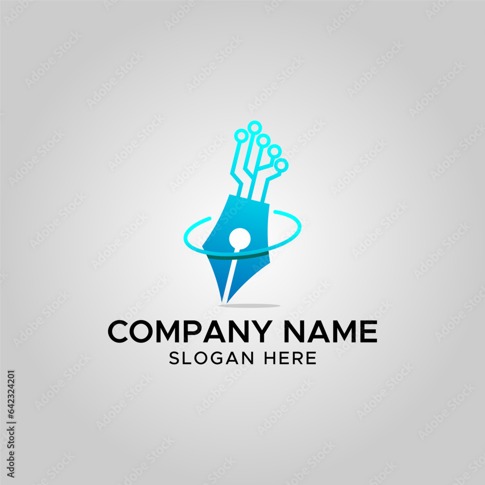 Pen Tech Growth logo design icon element vector Pen Tech Growth logo design icon element vector