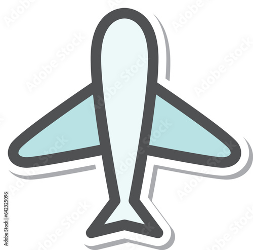 シンプルな乗り物のステッカー単品アイコン　飛行機