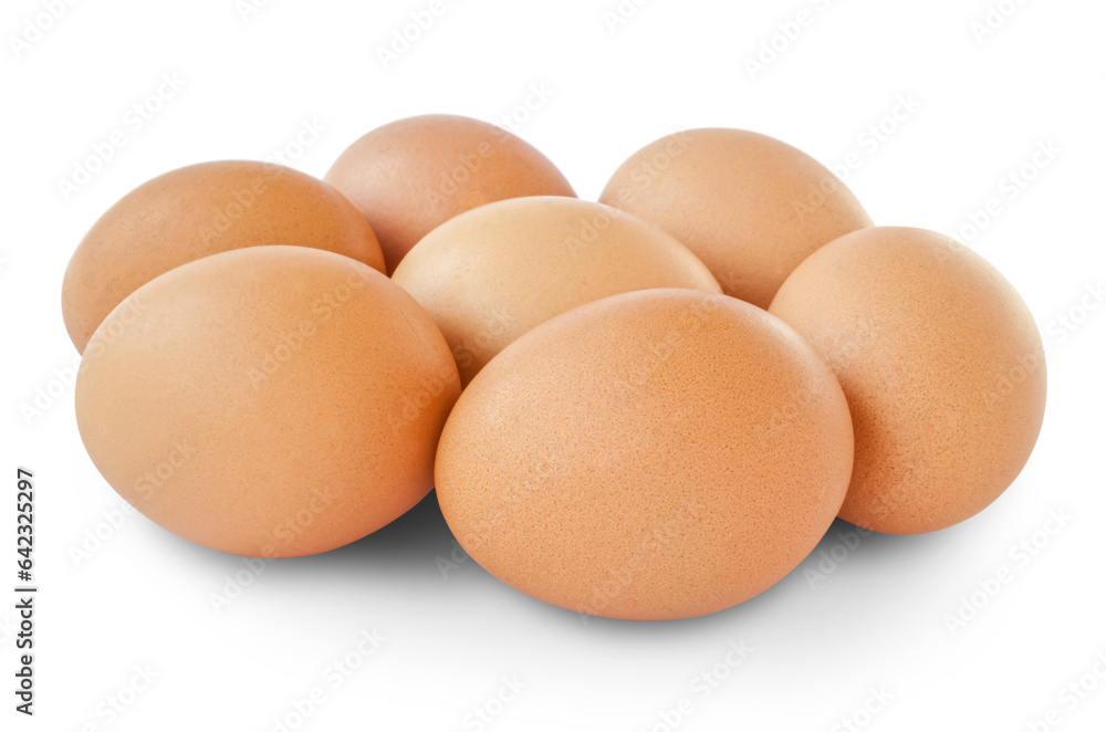 Food. Brown chicken eggs with shadow isolated on transparent png Food. Brown chicken eggs with shadow isolated on transparent png