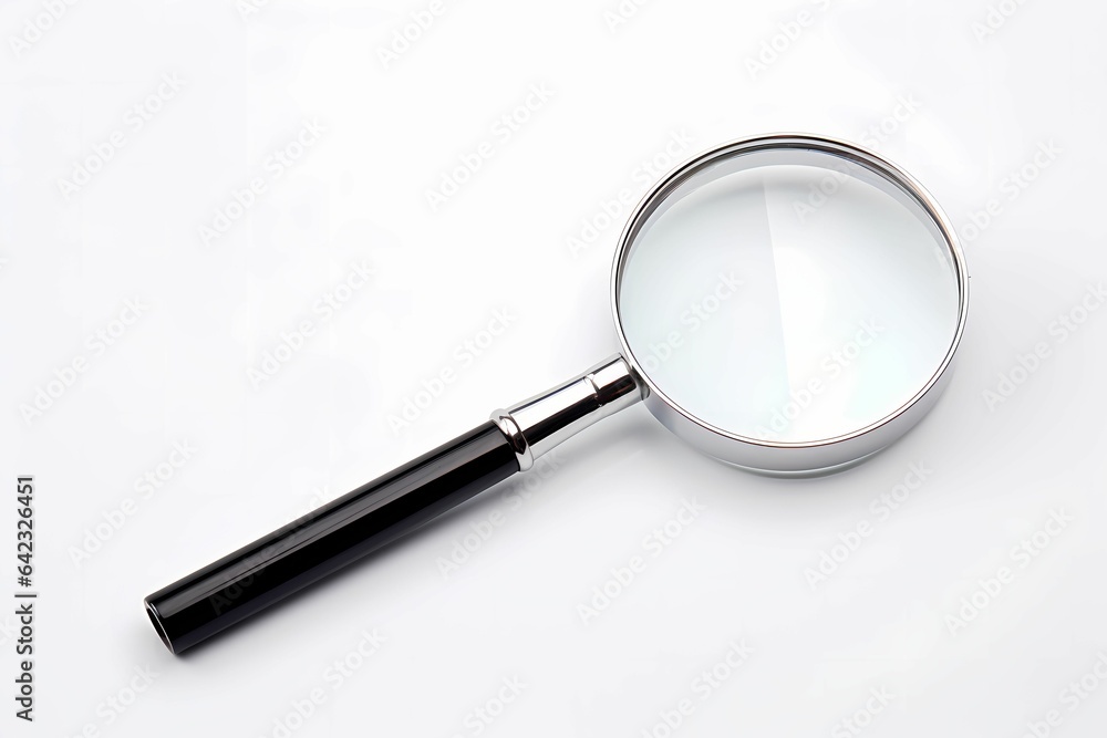 Magnifying Glass, stands alone on a white background, making it suitable for various design applications Magnifying Glass, stands alone on a white background, making it suitable for various design applications