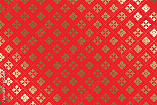 seamless pattern with red and golden flowers. background pattern decoration for printing, fabric, web, poster, banner, and card concept vector illustration