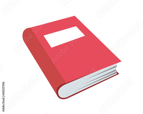 Isolated red traditional book flat icon one transparent background