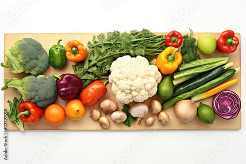 various of vegetables on wooden cutting board 