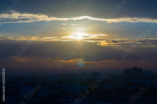 Sunrise with cloud and building in the city © themorningglory