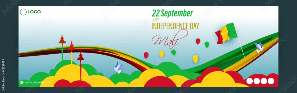 Vector illustration of Mali Independence Day social media story feed template