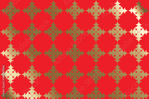 Luxurious golden floral red background vector illustration.