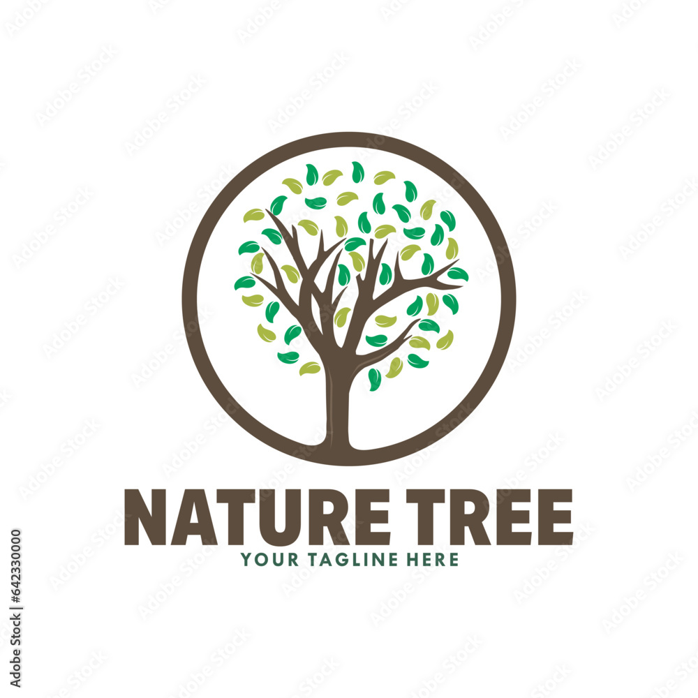 nature tree logo design illustration