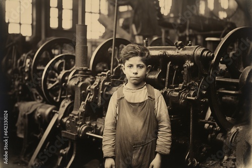 a child laborer around 1900 working in a factory. One of the young spinners in a North Carolina cotton.