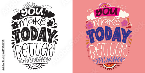 Motivation funny lettering hand drawn doodle postcard. Lettering for t-shirt design, tee print, mug print, bag print.