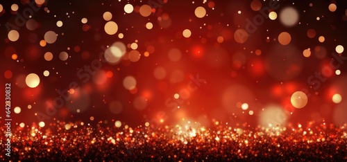 red and green bokeh Christmas background.