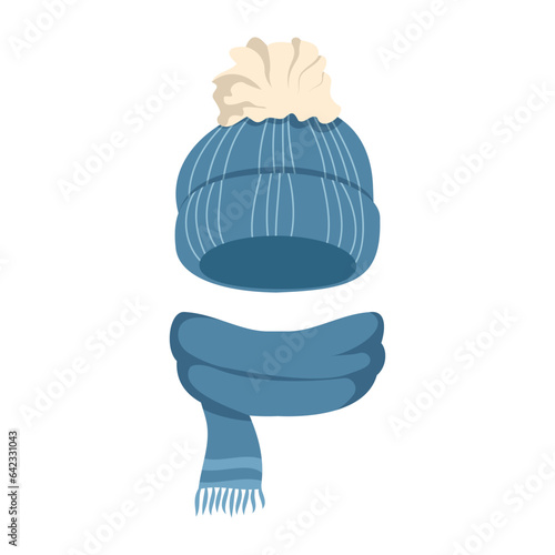 clothes winter hat man cartoon. scarf accessory, warm male, style snow clothes winter hat man sign. isolated symbol vector illustration