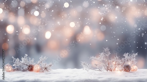 abstract sparkle bokeh snowfall background for winter Christmas.   © ANEK