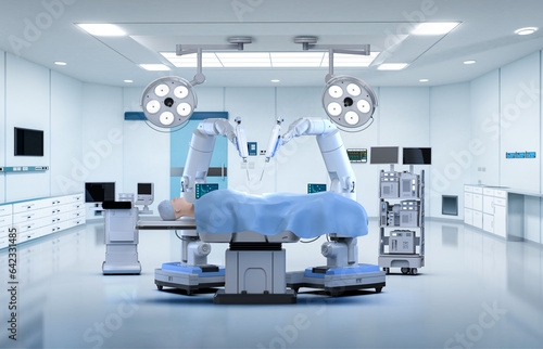 Robotic assisted surgery with mock up model in operating room