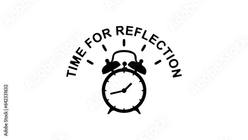 Time for reflection, Message Means Ponder Or Reflect, alarm clock with the inscription on the head