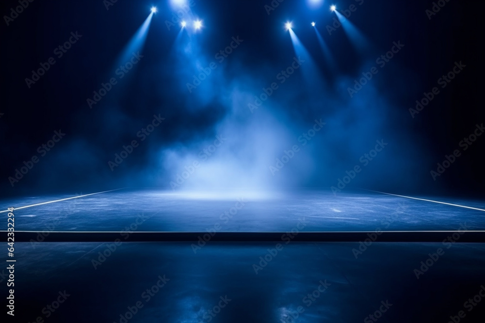 Stage Spotlight with smoke and spotlights, Stage Spotlight on a Stage, Stage Background