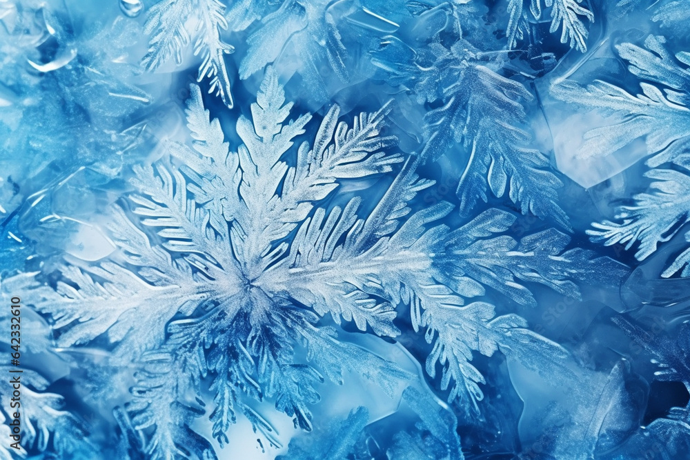 blue ice crystal background - Generative AI