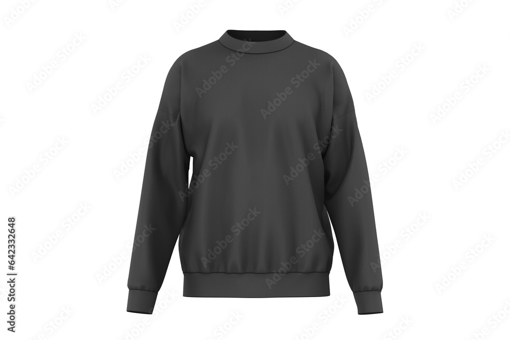 Men's blank sweatshirt template,from two sides, natural shape on invisible mannequin, for your design mockup for print, isolated on white background. 3d illustration Men's blank sweatshirt template,from two sides, natural shape on invisible mannequin, for your design mockup for print, isolated on white background. 3d illustration