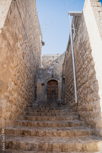 street in the old town and the door